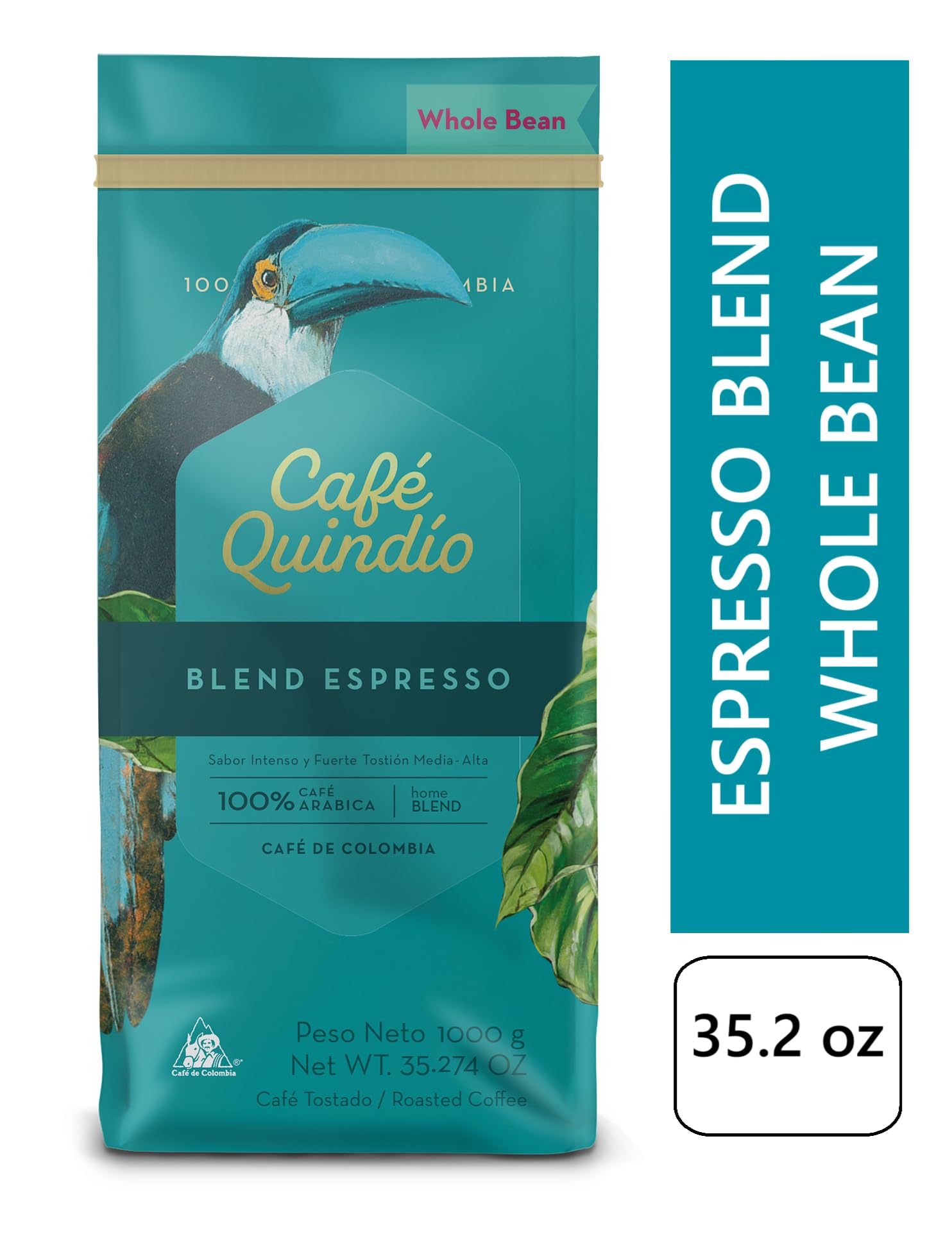 Amazon.com : Cafe Quindio Espresso Blend - Medium/Dark Roast 100